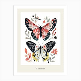 Colourful Insect Illustration Butterfly 3 Poster Art Print