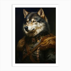 Victorian Animal Portrait, Dressed Animal Print, Royal Wolf Prints, Royal Animal Poster, Renaissance Animal Portraits, Vintage Inspired Art Art Print