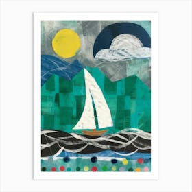 Sailboat In The Sea Art Print