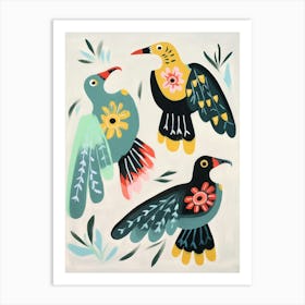 Folk Style Bird Painting Vulture 1 Art Print