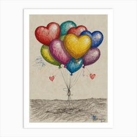 Heart Balloons 3 Art Print