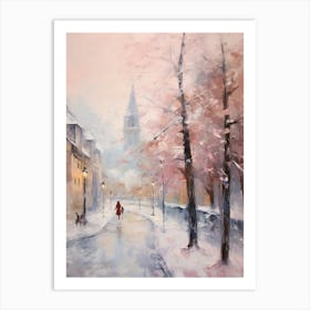 Dreamy Winter Painting Zurich Switzerland 3 Art Print