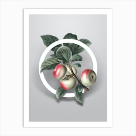 Vintage Apple Minimalist Botanical Geometric Circle on Soft Gray n.0287 Art Print