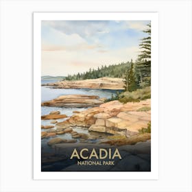 Acadia National Park Vintage Travel Poster 5 Art Print