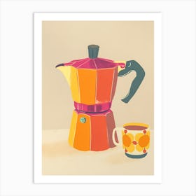 Coffee Pot And Cup Art Print