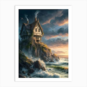 House On The Cliff 2 Art Print