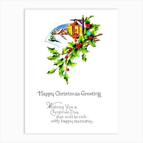 Happy Christmas Greeting With Quote Art Print