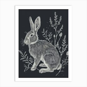 Beveren Rabbit Minimalist Illustration 2 Art Print