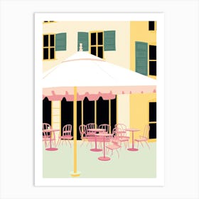 Montpellier, France, Flat Pastels Tones Illustration 3 Art Print