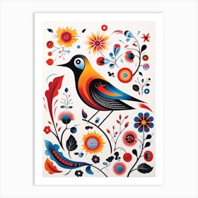 Scandinavian Bird Illustration Swallow 1 Art Print