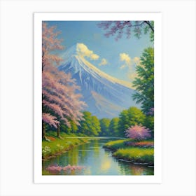 Mt Fuji Cherry Blossoms Mount Fuji Japan 2 Art Print