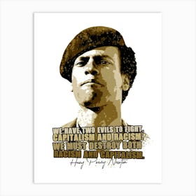 Huey P. Newton Activist Legend Quotes Art Print