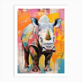 Rhino Pop Art Screen Print Inspired  3 Art Print