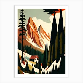 Dolomiti Bellunesi National Park Italy Retro Art Print