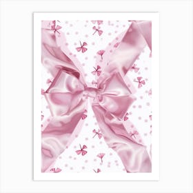 Big Pink Bow Pattern Art Print