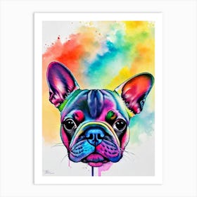 French Bulldog Rainbow Oil Painting Dog Art Print
