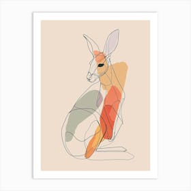 Kangaroo - Boho, Line Art 1 Art Print