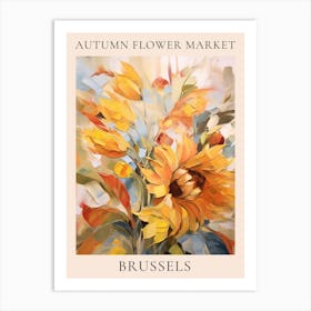 Autumn Flower Market Poster Brussels 2 Art Print