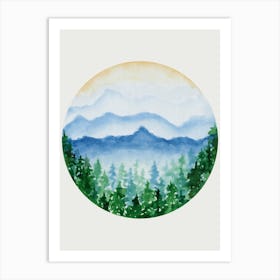 Watercolor Of Mountains 6 Art Print