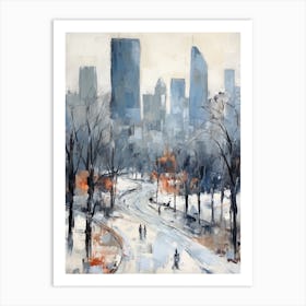 Winter City Park Painting Grant Park Chicago United States 2 Art Print