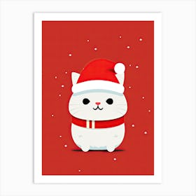 Santa Cat 7 Art Print