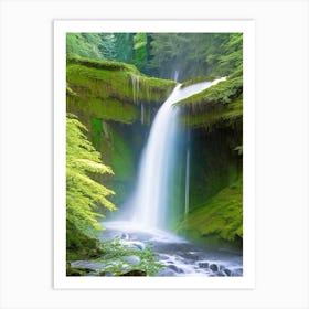 Silver Falls State Park Waterfall, United States Realistic Photograph (1) Art Print