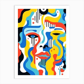 Swirly Geometric Face Art Print