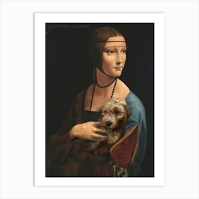 Lady With A Cockapoo - Leonardo Da Vinci Parody Art Print