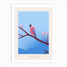Minimalist Eastern Bluebird 4 Bird Poster Art Print