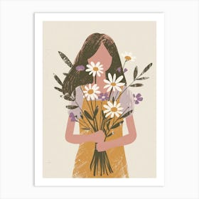 Spring Girl With Purple Flowers 6 Art Print