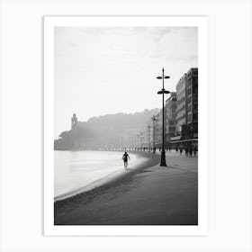 San Sebastian, Spain, Black And White Analogue Photography 1 Art Print