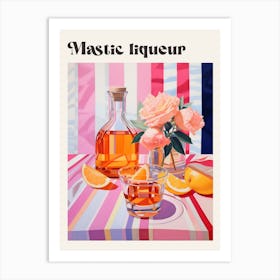 Mastic Liqueur Retro Cocktail Poster Art Print