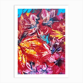 Colourful Tropical Flower Painting 2 Art Print