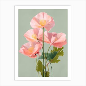 Anthurium Flowers Acrylic Pastel Colours 3 Art Print