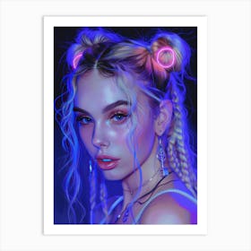 Neon Girl 3 Art Print