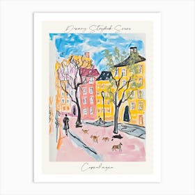 Poster Of Copenhagen, Dreamy Storybook Illustration 1 Art Print
