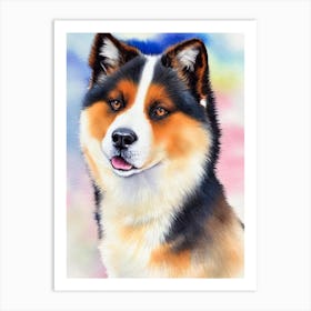 Akita Watercolour Dog Art Print