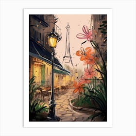 Paris, Flower Collage 1 Art Print