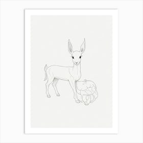 Deer And Teddy Bear Art Print