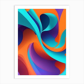 Abstract Colorful Waves Vertical Composition 61 Art Print