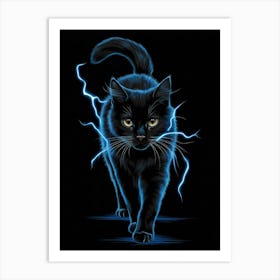 Lightning Cat Art Print