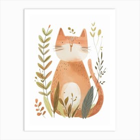 Cymric Cat Clipart Illustration 5 Art Print