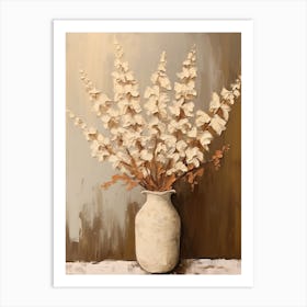 Snapdragon, Autumn Fall Flowers Sitting In A White Vase, Farmhouse Style 2 Art Print