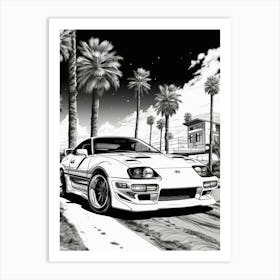 Toyota Supra Tropical Drawing 1 Art Print