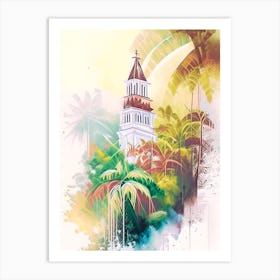 Santa Teresa Costa Rica Watercolour Pastel Tropical Destination Art Print