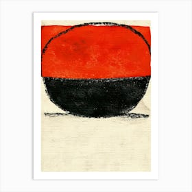 Red And Black Bowl Art Print