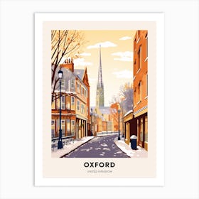 Vintage Winter Travel Poster Oxford United Kingdom 2 Art Print