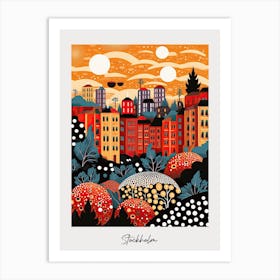 Poster Of Stockholm, Illustration In The Style Of Pop Art 1 Art Print