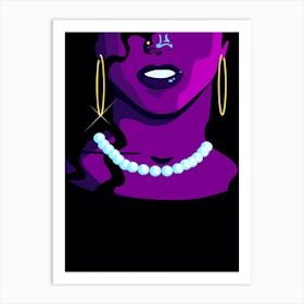 Illustration Art Prints Woman With Pearls 2 Art Print