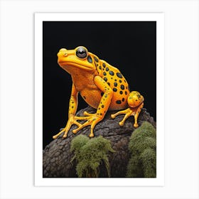 Golden Poison Frog Realistic Portrait 7 Art Print